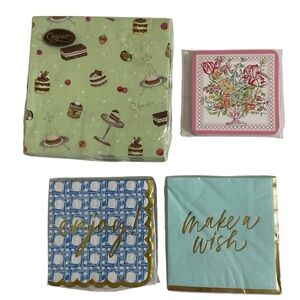 New Lot/4 Adorable Girly Paper Entertaining Napkins and Coasters